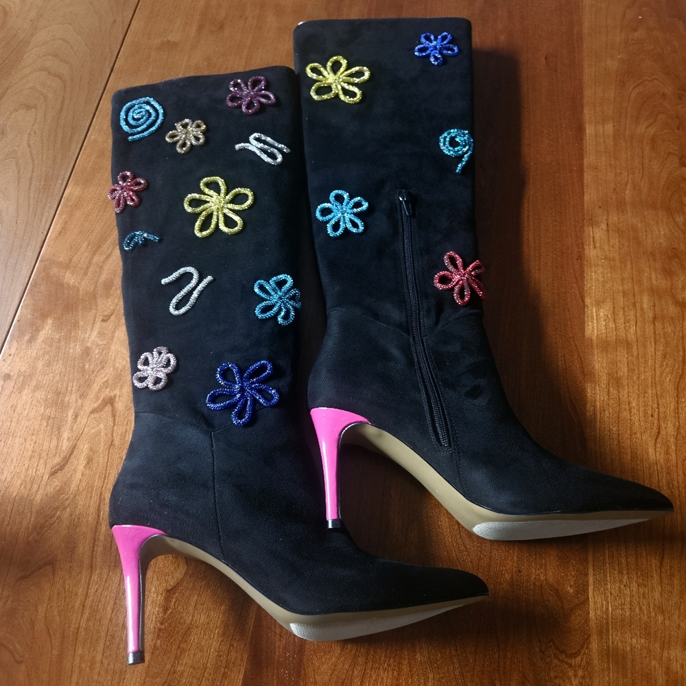 New. Betsy Johnson Black Knee-High Gallant Boots 10